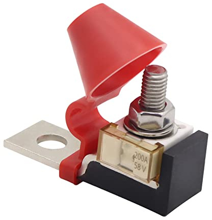 Autobatterie Sicherungshalter Terminal Sicherungsblock Kit mit Schutzkappe 200A Sicherungshalter Batterie-Sicherungsklemmen Wasserdichter Stud Single Terminal Sicherungsblock Anschluss Sicherungsblock