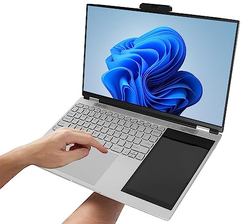 Laptop a Doppio Schermo per Win11, Laptop Aziendale a Doppio Schermo da 15,6 Pollici 1920x1080 con Touchscreen TP da 7 Pollici, Tastiera RGB, Notebook con Impronte Digitali da 16 (16GB+1TB Spina UE)