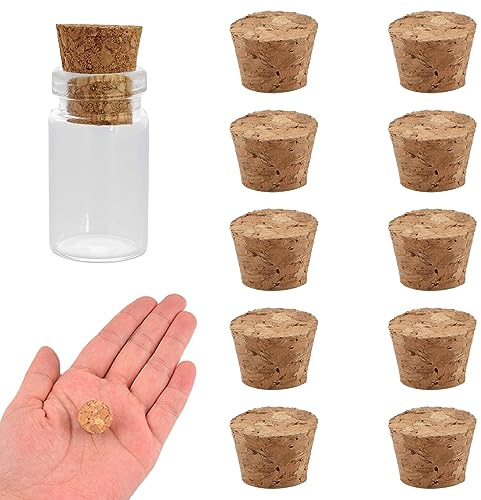 INCREWAY 100 Stück konische Flaschenverschlüsse aus Holz, konisch, Naturkorken für Glasflaschen