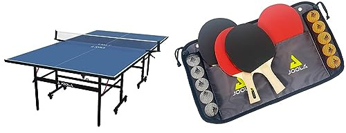 JOOLA Tischtennisplatte Inside 13 Tischtennistisch Indoor klappbares Untergestell – Schneller Aufbau-inklusive Netz, blau, 274 x 152,5 x 76 cm