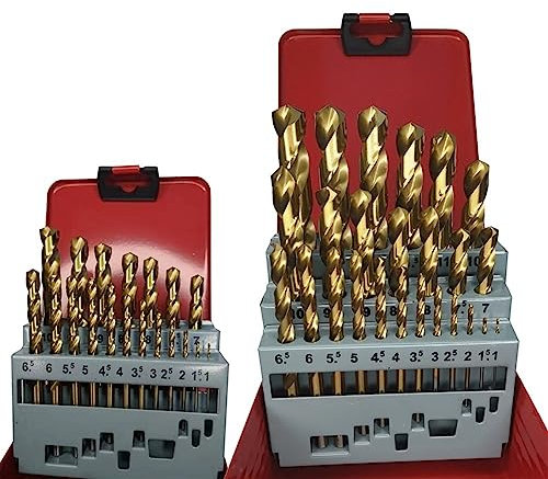HSS M2 Beschichtete Bohrer 13/19/25PCS for Metall Holz Bohren Bits Set Power Werkzeuge Zubehör (Color : 25PCS(1-13mm))