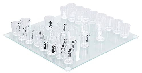 Keenso Schnapsglas-Schachspiel, Trinkspielset mit Glasspielbrett