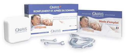 ONIRIS + Orthèse Anti Ronflement - Validé Cliniquement pour l Apnée Du Sommeil - Made in France - Gouttière dentaire - Orthèse d avancée Mandibulaire – Agit sur les causes d’un Mauvais Sommeil.