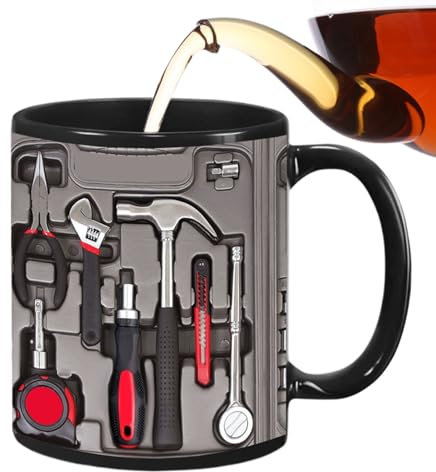 Povanjer Mechaniker-Werkzeugkasten-Kaffeetasse, Mechaniker-Kaffeetasse für Männer,350 ml Keramik-Becher für Mechaniker-Werkzeugkasten - Neuartige Kaffeetassen für Geburtstag, Weihnachten,