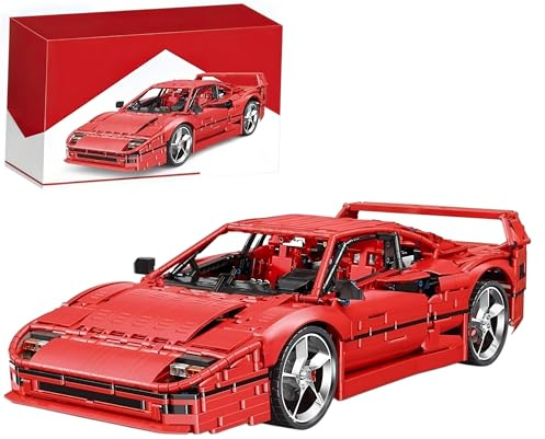 Technik Auto für F40, 1:8 Groß Auto Modellbausatz, 4026 Teile MOC Klemmbausteine Rennauto Modell Set, Automodell Sammlerstück Geschenk für Autofans, Mit Originalverpackung
