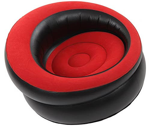 Tixiyu – Beflocktes Aufblasbares Sofa, Einfacher Aufblasbarer Stuhl für Wohnzimmer, Schlafzimmer, Lesezimmer, Büro, Balkon, Reisen (Rot)