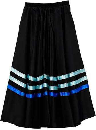 s.lemon Negro Cintura Elástica Danza Larga Falda de Carácter Ballet Azul 140