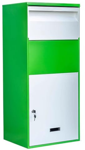 SCBTGKLN Buzon Exterior, Buzones de Exterior, Buzones Comunidad, Buzon Paquetes Exterior, Entrega de Paquetes Grandes, Buzón de Entrega de Acero for Paquetes Postales(Green,Large)