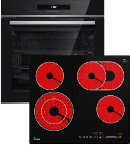 KKT KOLBE Autarkes Herdset | 60cm Einbaubackofen EB8019EDP | 59cm Kochfeld CH5901RL | Pyrolyse | Pizzafunktion | Grill | Umluft | Heißluft | Teleskopauszüge | Automatik-Timer | SET8019CH59RL