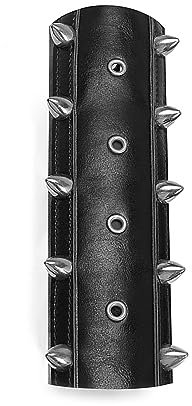 Zgehnao Handgelenkschutz, Cosplay-Armbänder mit Nietenverzierung, Vintage-Handgelenkbandage, Herren, Cosplay, verstellbare Armschienen, Halloween-Zubehör, FAS003BK, 9.75x7.8in
