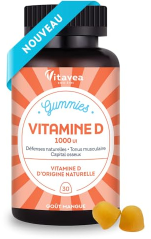 Vitavea Bien-être - Gummies Vitamine D, 1000UI - Immunité & Os - 1 mois