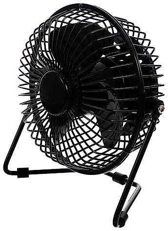 jojofuny Mini-usb-ventilator mit Integrierter Led-uhr und Echtzeit-temperaturanzeige Geräuscharmer Betrieb Stabiler Metallrahmen Vielseitige Anschlussmöglichkeiten für Zuhause und Büro