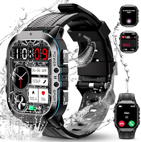 OUKITEL BT20 Montre Connectée Homme,1.96 HD Smartwatch avec Appel Bluetooth,Étanche 5ATM,100+Modes Sport Moniteur Sommeil/Fréquence Cardiaque/SpO2/Podomètre Montre Intelligente pour Android iOS