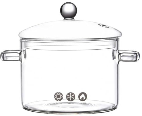 Happyyami Stable Heat-Resistant Glass Pot Large Capacity Soup Pot for Cooking Included
