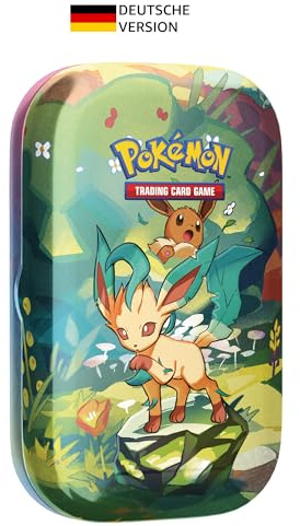 Pokémon - Juego de Cartas coleccionables: Mini Caja de Lata carmesí y púrpura – Desarrollos prismáticos: Folipurba (2 Paquetes de Refuerzo y 1 Moneda)