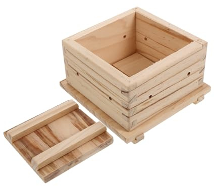 FELTECHELECTR Tofu Maker Wooden Press Mould for Soybean Curd Cheese User-Friendly Design Smooth for Homemade Tofu Vegan Cooking Tool
