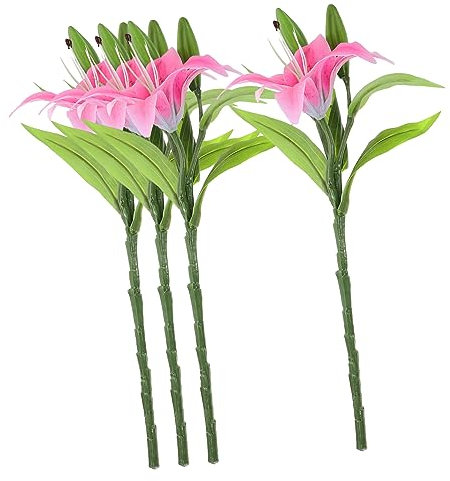 PRETYZOOM Bouquet Di Gigli Finti in Pvc Realistico Gigli Finti Accessori Per La Decorazione Della Casa