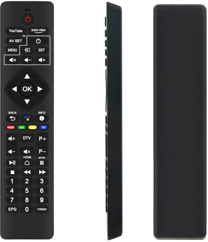 Telecomando vocale sostituito Adatto per TELE System UP T2 4K and DVB-T2 HEVC digitale decoder,Video codecs: MPEG2 L1-L2-L3, MPEG1 L2, H.264, H.265 / H.265,avec manuel Ser
