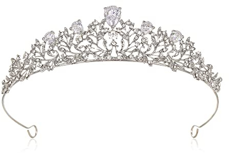 EVER FAITH Hochzeit Braut Krone für Damen, Strass Königin Prinzessin Tiara Haarschmuck für Quinceanera Pageant Prom Geburtstag