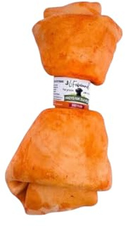 Premium Kauknochen für alle Hunde – Kalbshaut Kausnack zur Zahnpflege & Beschäftigung – Natürlich & fettarm (XL/20,3-22,8cm, Honig)