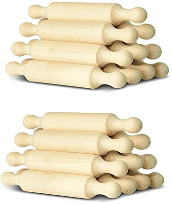 yksiahfi 20X Mini Mattarello nel Legno 6 Pollici Lungo Cucina Mattarello Piccolo Rullo per Pasta di Legno per Bambini Pasta Fondente