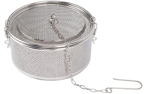WPKD BLUEIY Passoire à assaisonnement avec chaîne de suspension, filtre à boules de thé en acier inoxydable, panier de séparation d'assaisonnements de soupe, 20 cm de diamètre, outil de cuisine pour