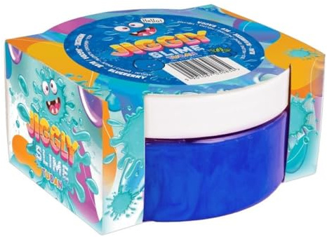 TUBAN Jiggly Slime – Heidelbeerduft – Elastische Knetmasse Zum Dehnen Kneten Und Blasen – Nicht Klebend – Sensorisches Spiel – Für Kinder Ab 6 Jahren – Hergestellt In Polen - Blau Heidelbeere 200 g