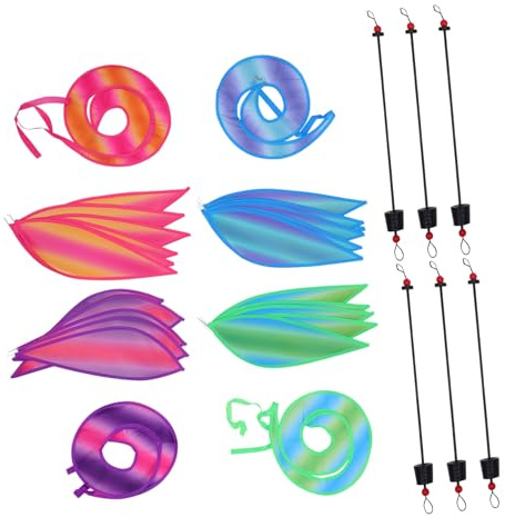 DIYEAH 4 pièces Décorations Moulin à Vent Montgolfière Colorées pour Jardin Extérieur Pendants Ballon Arc-Ciel pour Pelouse Cour et Fête