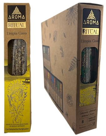 HOSTENATURA Aroma | Caja Incienso Orgánico Ritual Limpia Casas | 12 Cajas de 8 Barritas Gruesas | Incienso Natural Artesanal Purificador de Espacios | Aroma para Limpieza Energética del Hogar