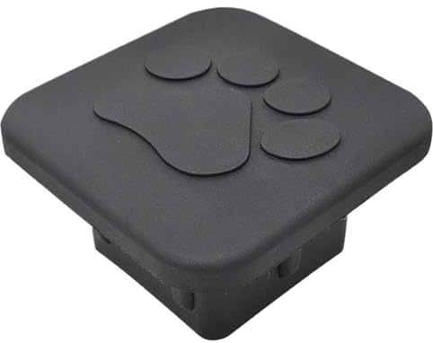 Släpvagnsskydd svart dragkrok i gummi med 3D tass-mönster 7,9 x 7,9 x 4,3 cm lock ersättning för skydd