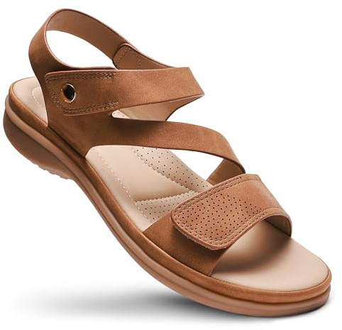 Littleplum Sandaler Kvinnor Sommar Sandaler Fritid Dam, Brun, 42 EU