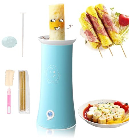 Electric Egg Roll Maker, Automatic Omelette Machine with Nonstick Liner, 360° Rapid Heating, Egg Boiler Sausage Machine for Kids & Adult blue
