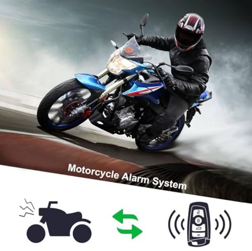 Sistema de Alarma para Motocicleta 1 Set 12 V Negro | Plástico y Metal, Arranque Remoto y Entrada sin Llave, Corte de Línea y Autoarm