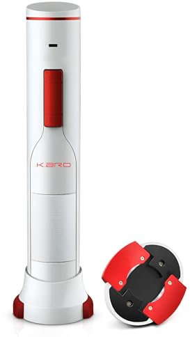 K.bro Abrebotellas de vino eléctrico recargable, sacacorchos eléctrico con cortador de papel de aluminio, regalo para los amantes del vino (blanco)