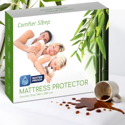 Matratzenschoner 140x200 cm – 100% Bambus Antibakteriell Und Anti-Allergisch wasserdichte Matratzenauflage 140x200 Mit Optimaler Passform | Atmungsaktiver Matratzenschoner, hypoallergen und natürlich kühlend, zertifiziert und leise