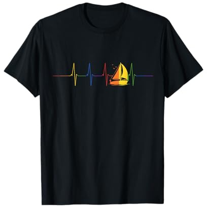 Herzschlag Segeln T-Shirt - LGBT Geschenkidee für Segler T-Shirt