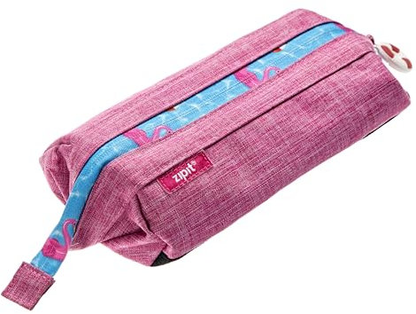 ZIPIT Lenny Federmäppchen für Mädchen | Großes Mäppchen für Schule und Büro | Etui, Kosmetiktasche mit breite Öffnung | Federmappe Rosa