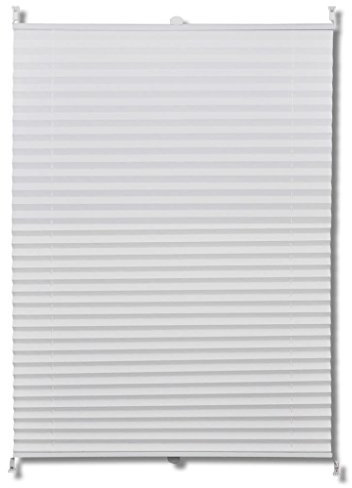 yorten Plissee Bohren Jalousie Faltrollo Klemmfix Rollos für Fenster Tür Plisse 70x150cm Weiß
