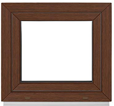 Komforta Fenster Nussbaum Außen/Innen - Alle Größen Kellerfenster Kunststoff BxH 1000 x 600 mm - Garagenfenster Fenster PVC 100 x 60 cm 2-Fach Verglasung-Din Links-Dreh Kipp Kunststofffenster