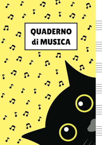 Quaderno di Musica: Pentagrammato per Bambini (con Gatto)