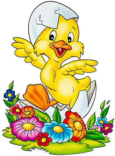 alles-meine.de GmbH Fensterbild Motivwahl Ostern & Frühling - Küken - statisch haftend - selbstklebend + wiederverwendbar - Set Sticker Fenstersticker Aufkleber - Fensterbild..