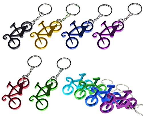 Clyhon 10 Pièces Ouvre-Bouteille en Forme de Vélo - Porte-Clés Décapsuleur Bière en Aluminium - Ustensiles de Bar Cuisine MODERN - Décor de Vélo