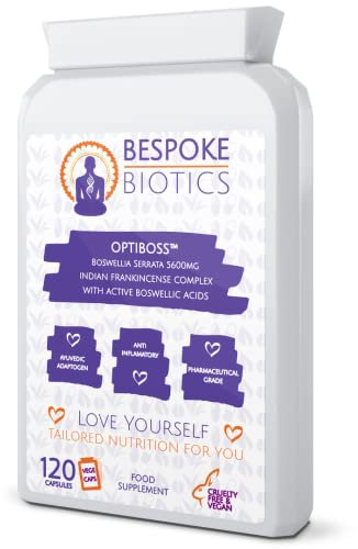 Boswellia Serrata 5600mg 120 Capsules (V) OPTIBOSS Strong Anti-inflammatory & Joint Support, Lung, Skin & Gut. Indian Frankincense Vegan Made in The UK to high GMP Standards
