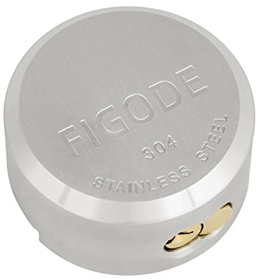 FIGODE® Stainless Steel Puck Lock, Heavy Duty & High Security Padlock, Military-Grade, Hidden Shackle Lock, 2-7/8 in. Wide, Trailer Door Lock Weatherproof, 1 Pack