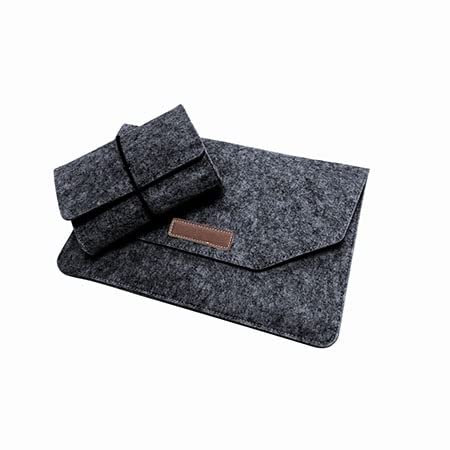 EMFYL 1fortunate phone accessories For 13.3 Inch, Laptop Bag Soft Bussiness Wood Felt Sleeve Bag Case For Laptop 11 12 13 15 (Color : Black with Sbag, Size : All Laptop 13 inch)