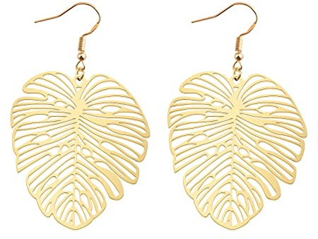 Monstera Gold Earrings Leaf Earrings Dainty Monstera Leaf Earrings Monstera Jewelry
