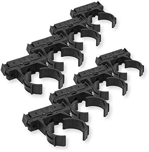 PVC Fitting Rohrschelle Ø 47-51mm Rohr-Clips Rohrklemme Rohrhalterung für PVC Rohr und PVC Schlauch, Qualität aus Europa, Menge: 8 Stück
