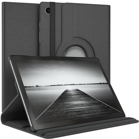 EAZY CASE - Custodia per Samsung Galaxy Tab A8 10.5 tablet Cover protettiva Smart Cover Supporto rotante Astuccio pieghevole 360° girevole con funzione stand Similpelle Nero