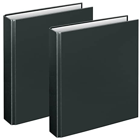 VELOFLEX A115108 - Ringbuch Basic, DIN A5, 2 Stück, schwarz, Füllhöhe 25 mm, Ringordner mit 2 Ring-Mechanik