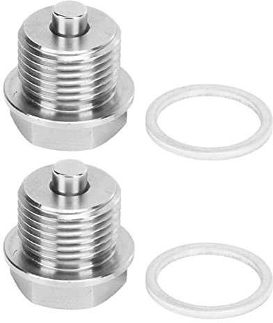 Ölablassschraube, 1 Paar Ölablassschraube mit 2 Unterlegscheiben aus Edelstahl, Magnetische Ölwannenmutter, Ersatz für GM und CRV Pilot